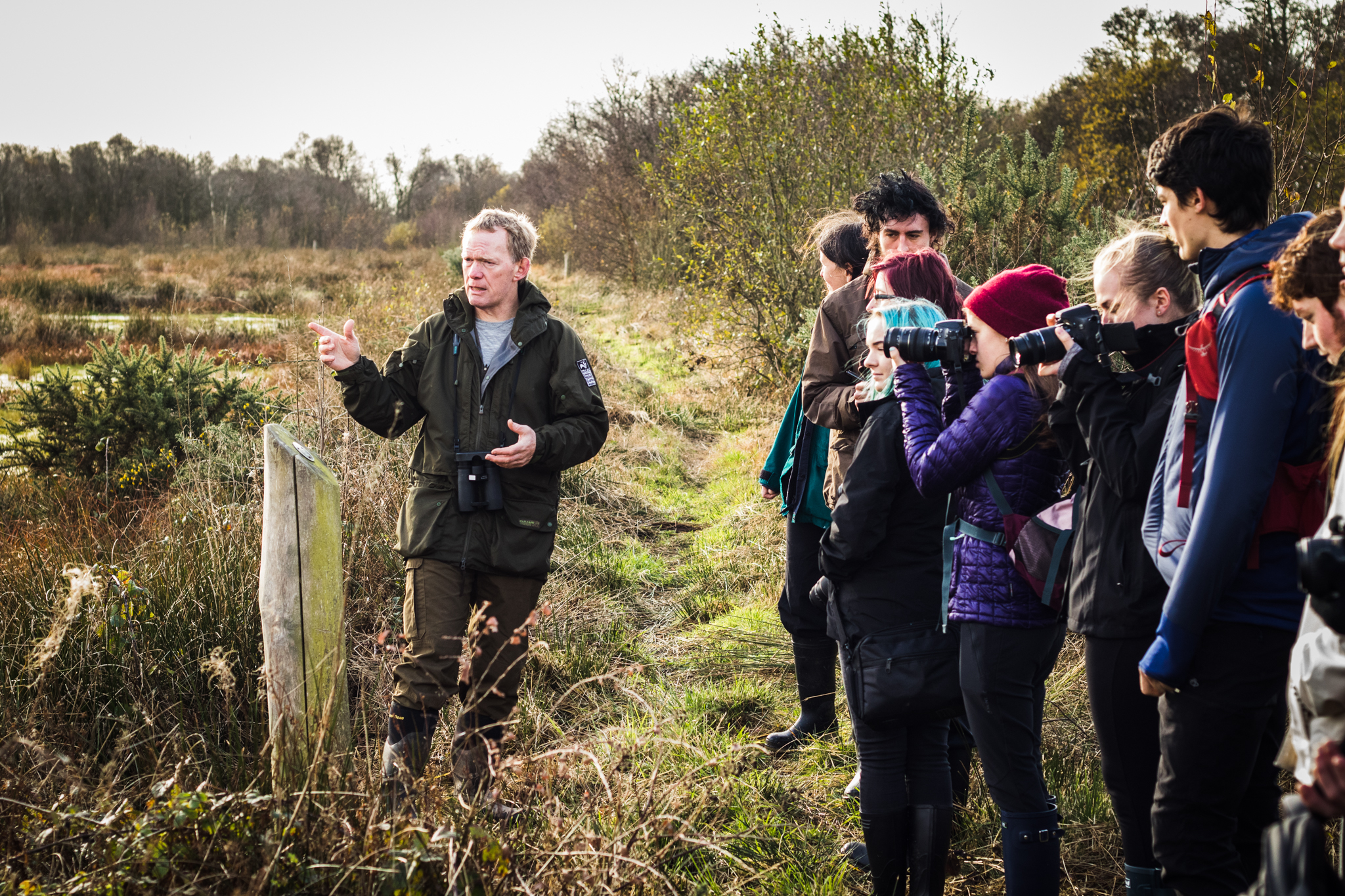 Wildlife Media students on field trip to Drumburgh Moss
