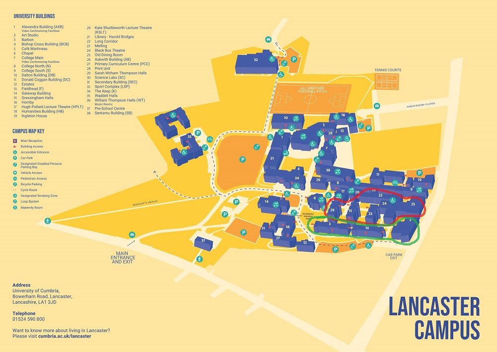 Lancaster campus map, 