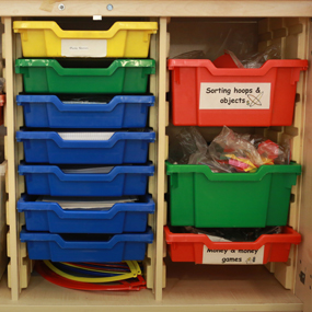 primary maths drawers and equipment