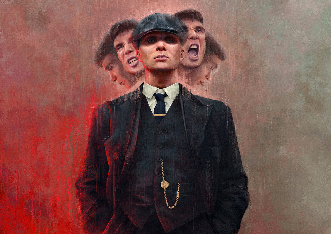 An illustration of Cillian Murphy in Peaky Blinders An illustration of Cillian Murphy in Peaky Blinders