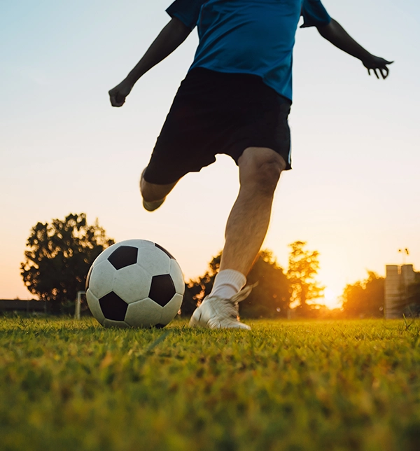 playing football