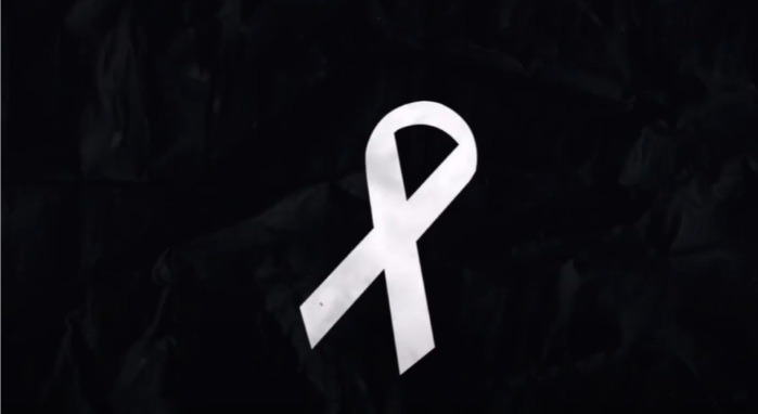 White ribbon video screenshot. 