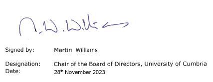 Signed by Martin Williams. November 28th 2023.