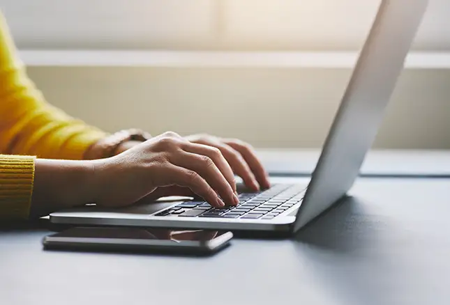 student on a laptop