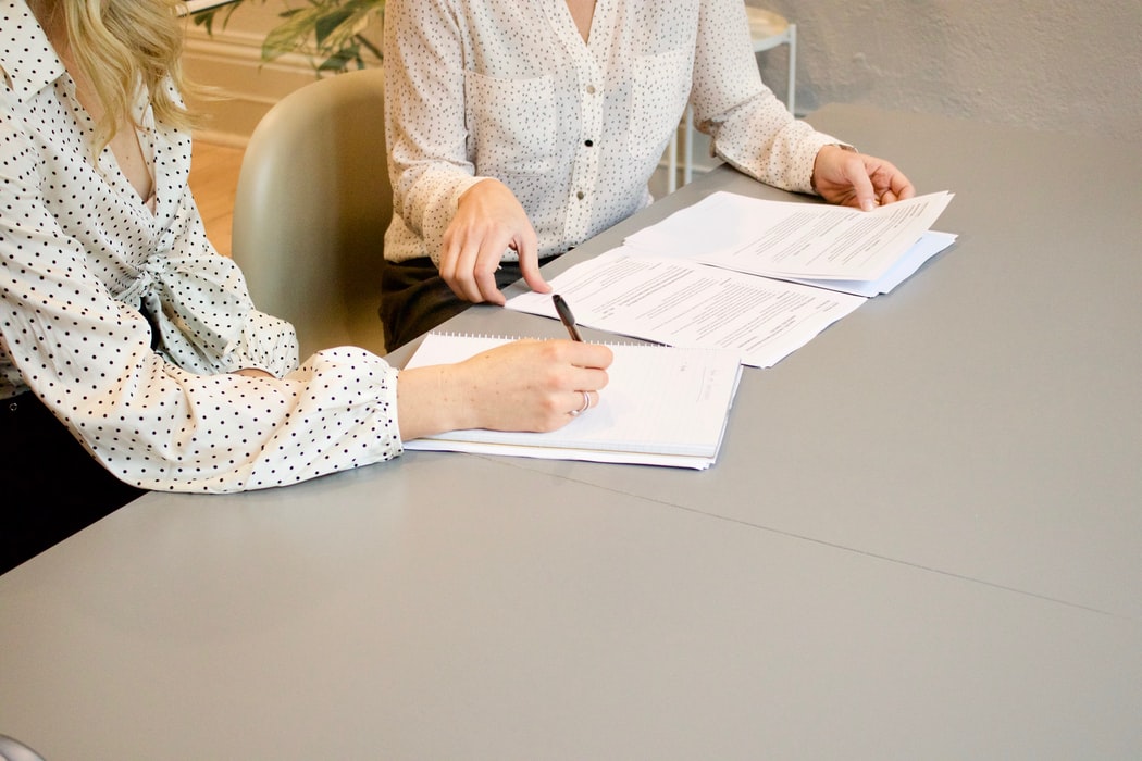 An interview taking place.