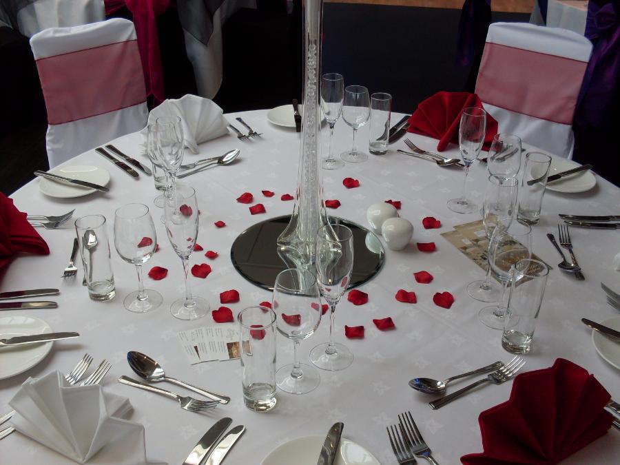 Dressed table for a wedding.