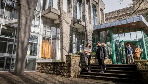 Students on a campus tour