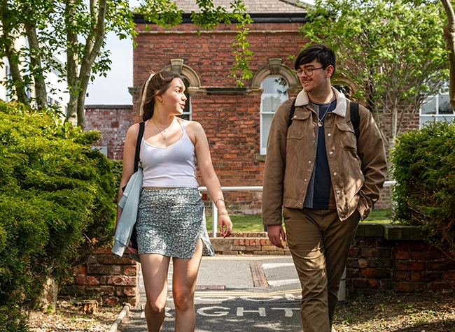 University students walking