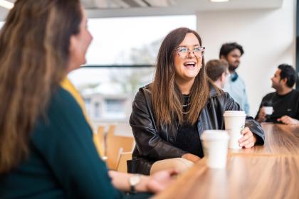 University students chatting