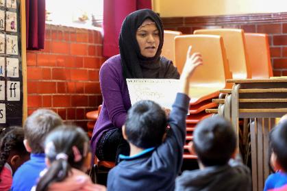 Women teaching a class