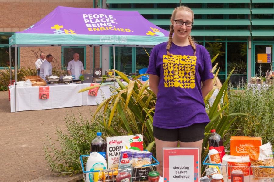 A Cumbria student hosts a shopping basket challenge