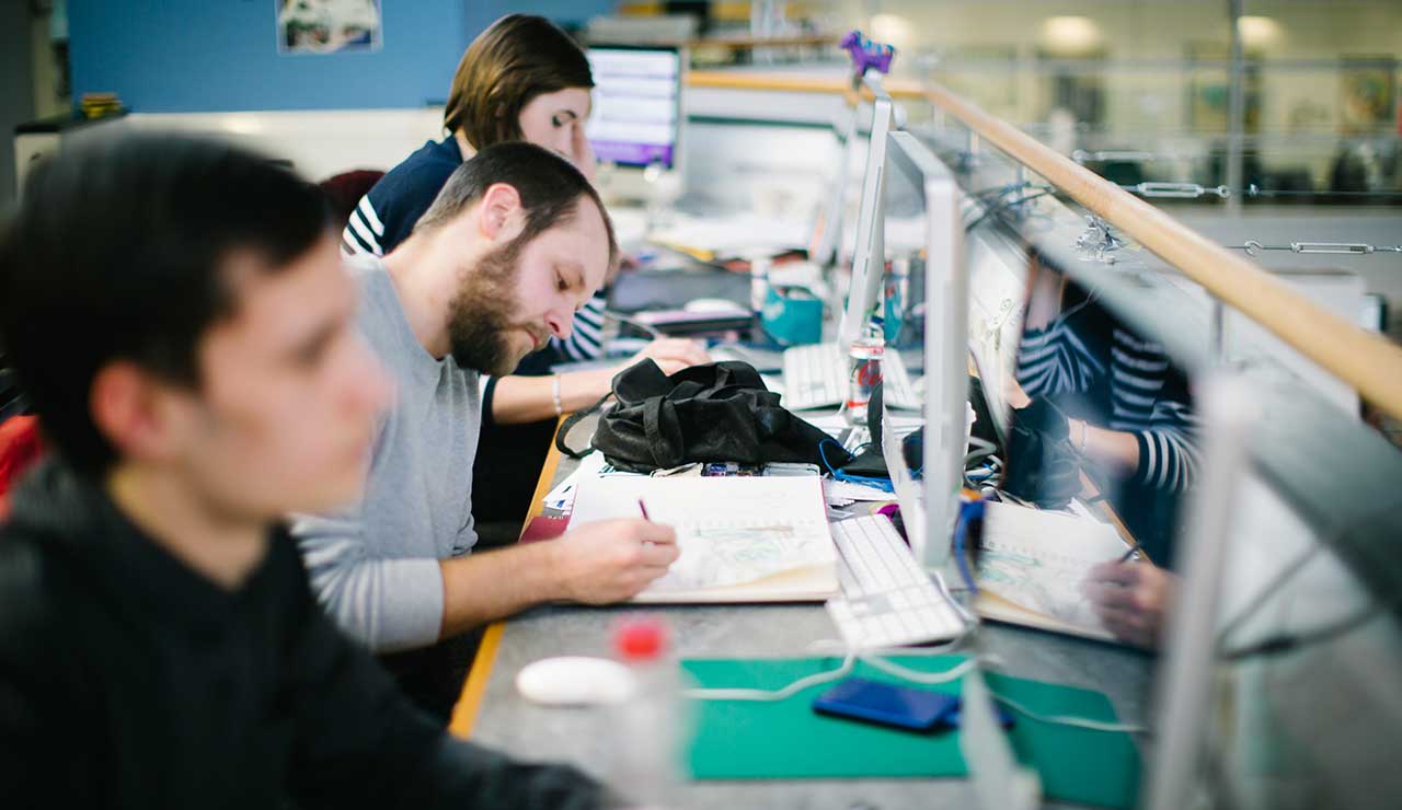 Students in the Graphic Design & Illustration Studio