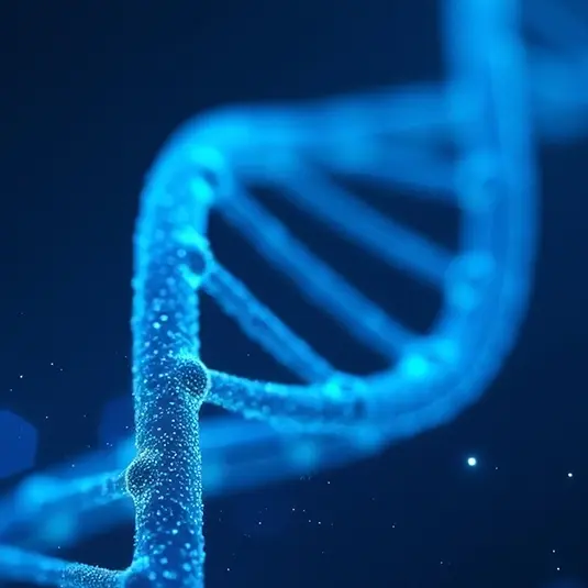 DNA glowing blue