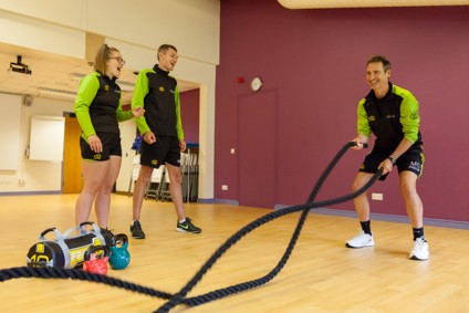 Sports students using equipment in our campus gym