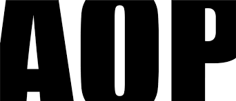The letters AOP in large, thick, black font.