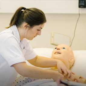 nursing student with 'patient'