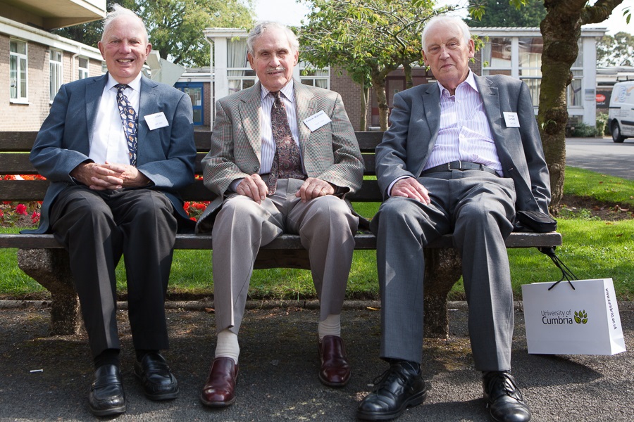 David Aitken Frank Warren Jim Garbett, David Aitken, Frank Warren, and Jim Garbett sitting on bench 