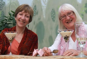 Jane Bower and Fiona, A photo of Jane Bower and Fiona having drinks 