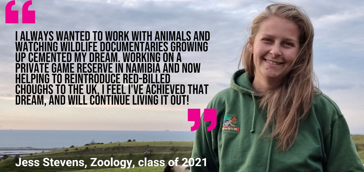 Alumni Spotlight: Jess Stevens, Zoology, class of 2021  name