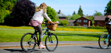 Girl riding a bike