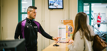 Carlisle sports centre reception desk 