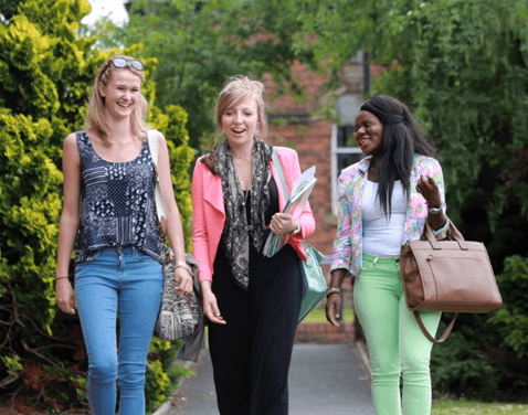 Students walking on campus