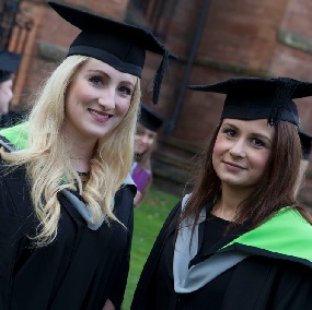 Two students at their graduation 