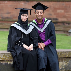 Two students at their graduation 