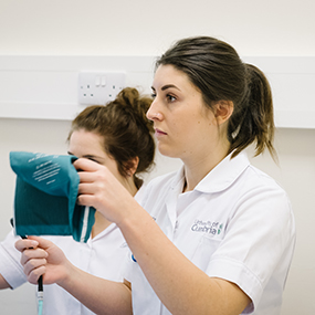 Nursing students working 