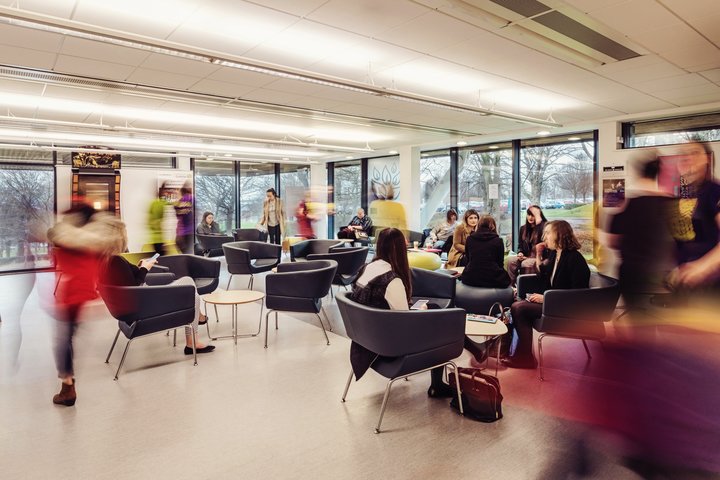 Gateway Building breakout area and Starbucks Coffee sitting area