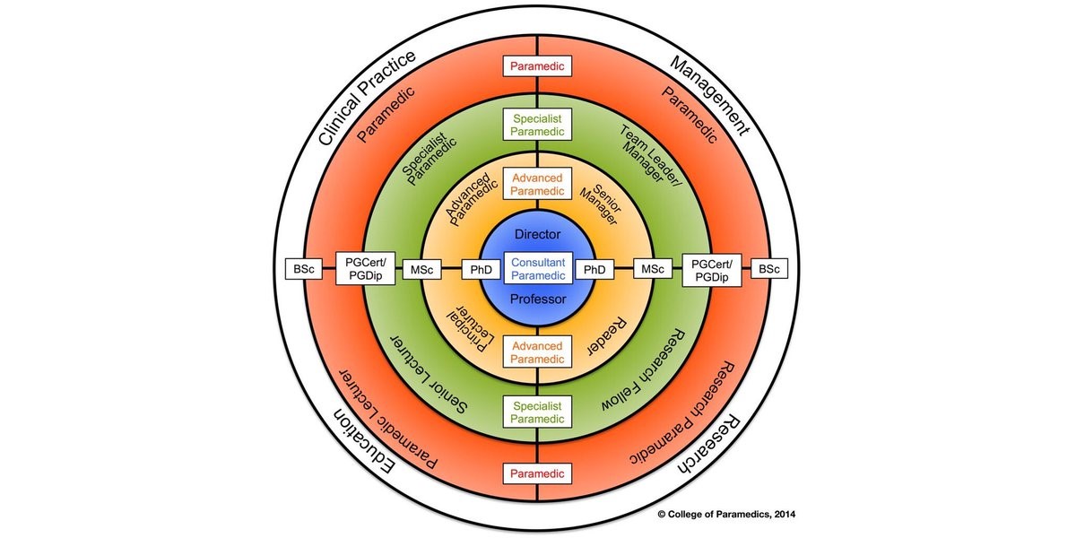 Paramedic Career Pathways, Diagram showing Paramedic Career Pathways