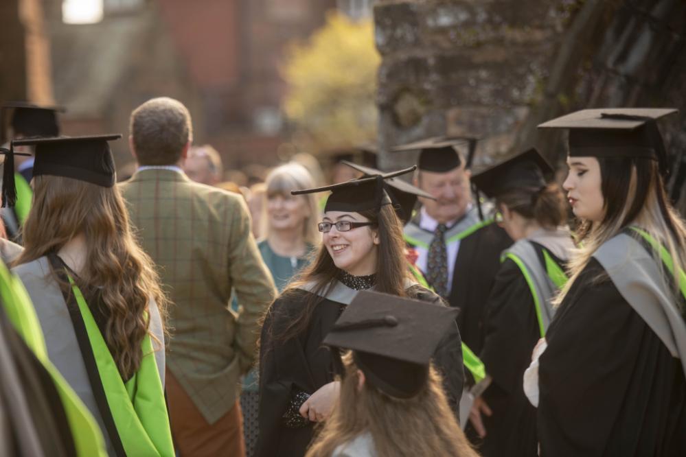 Graduates after their ceremony