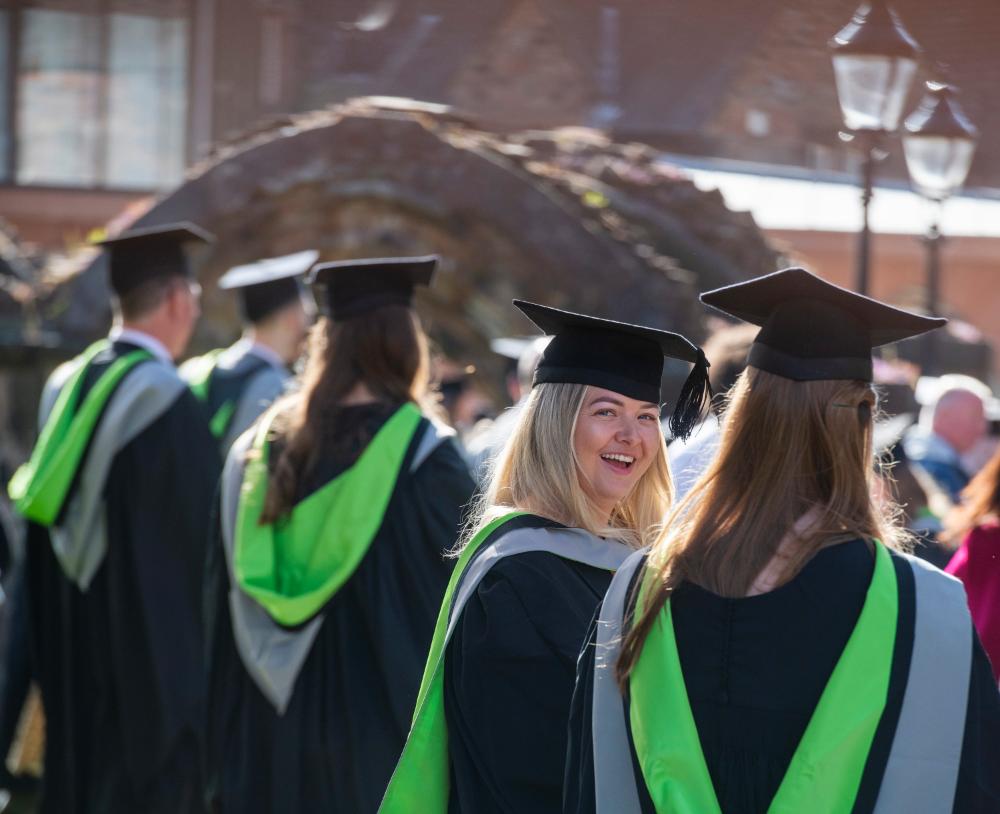 Graduands outside Cathedral