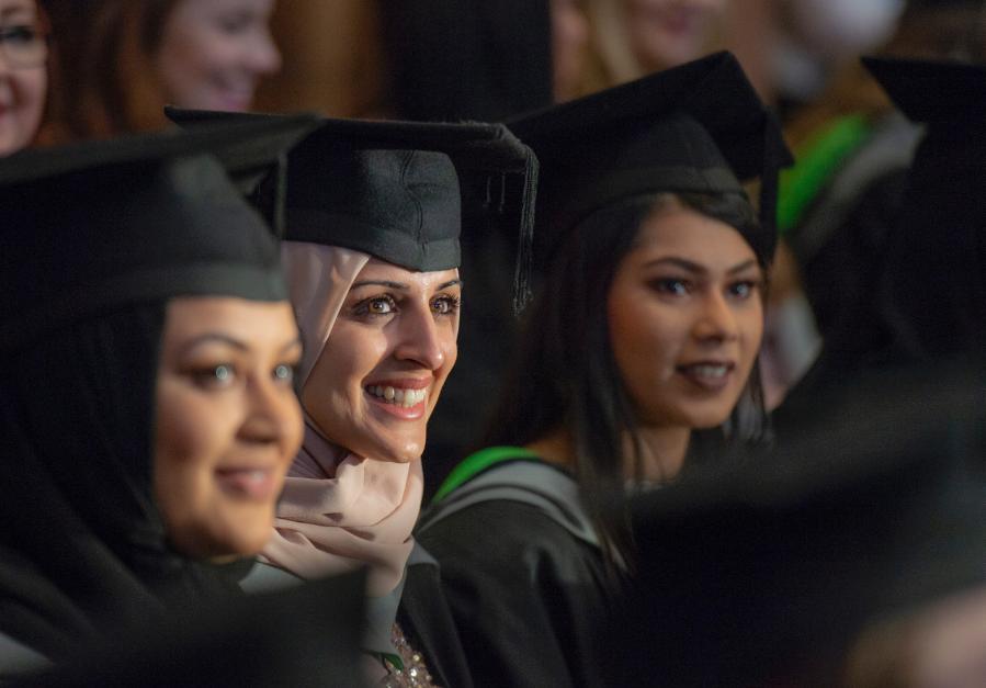 Graduands watching the ceremony.