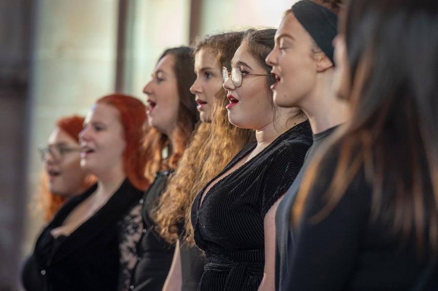 Cumbria Choir performing at graduation.
