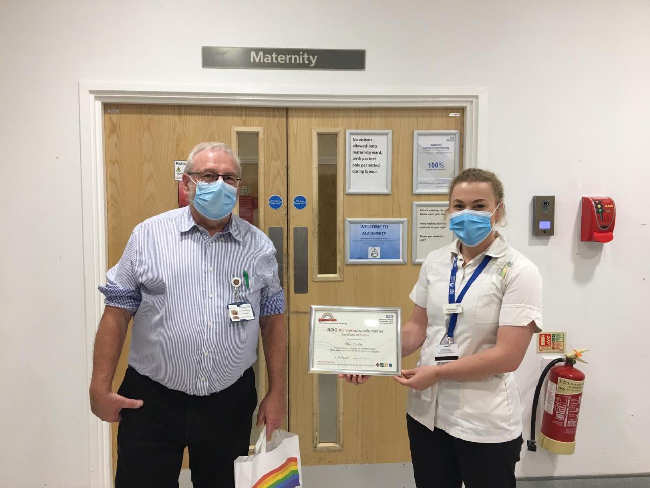 Abbie receiving her the NCIC Thank You 2020 Student Award for