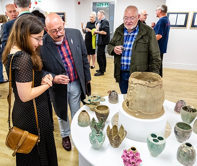 People at an art exhibition