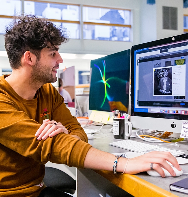 graphic designer in a studio