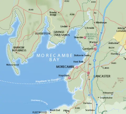 Map of Morecambe Bay