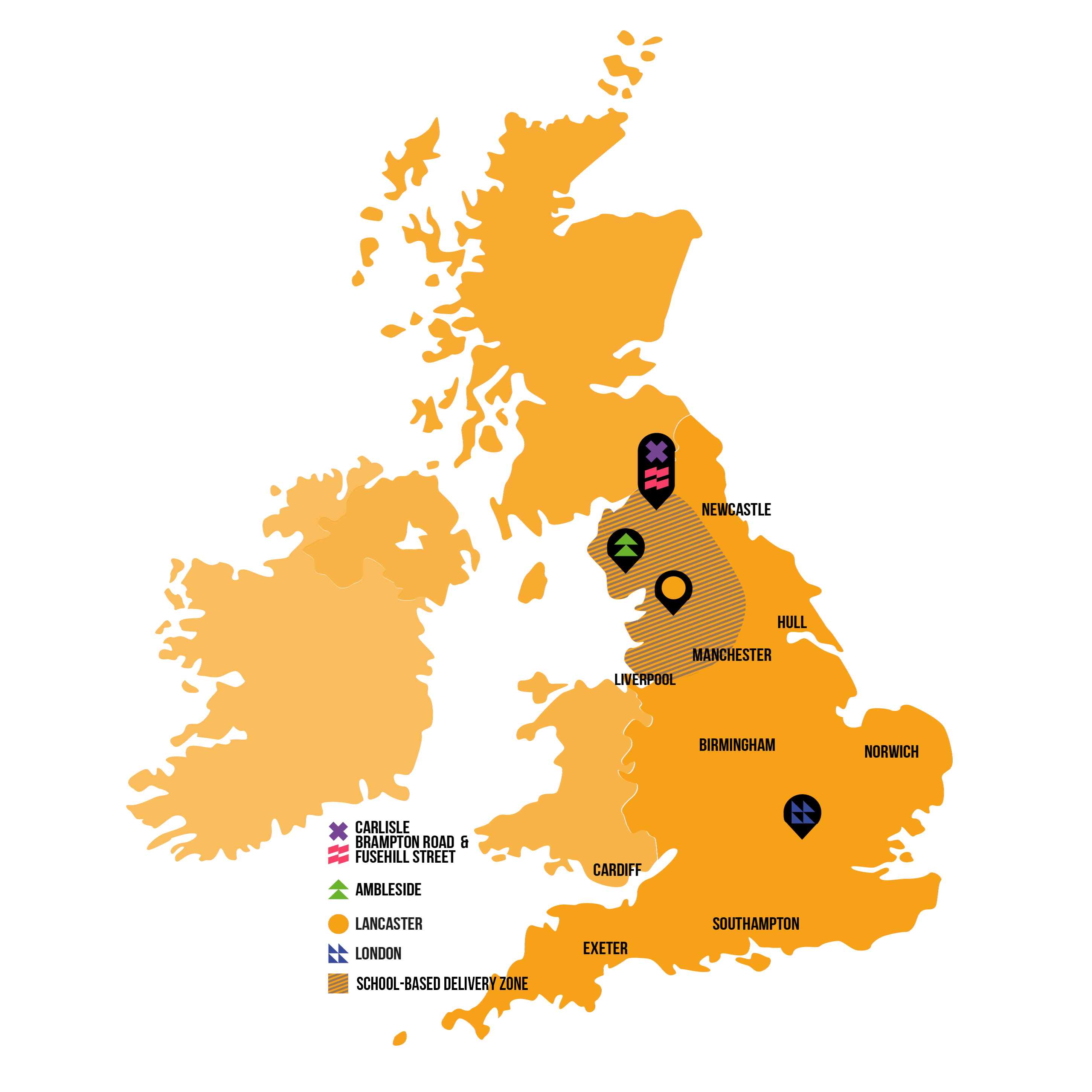 A map of partnership regions.
