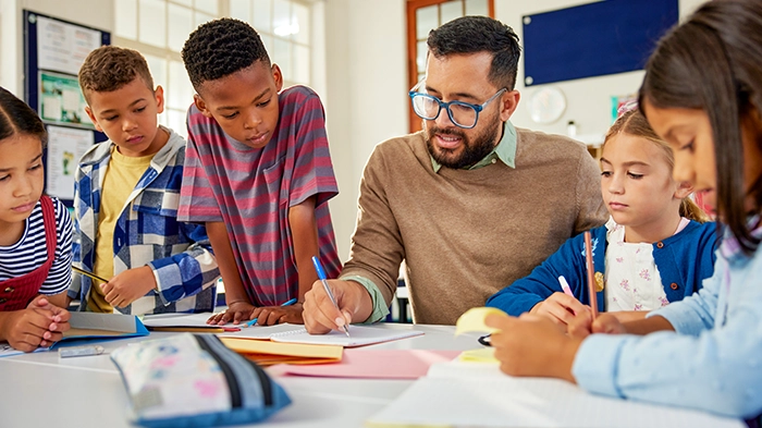 Teacher and students in classroom