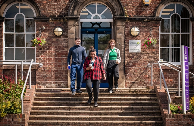 university students walking