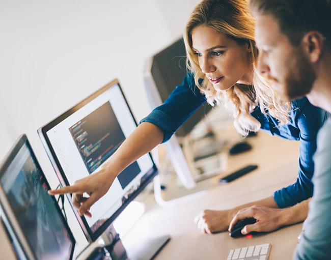 Information Technology Students on a computer 
