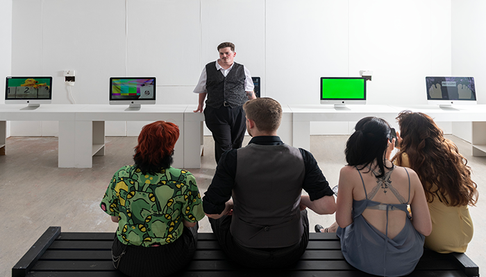 Student showcasing work Student showcasing work