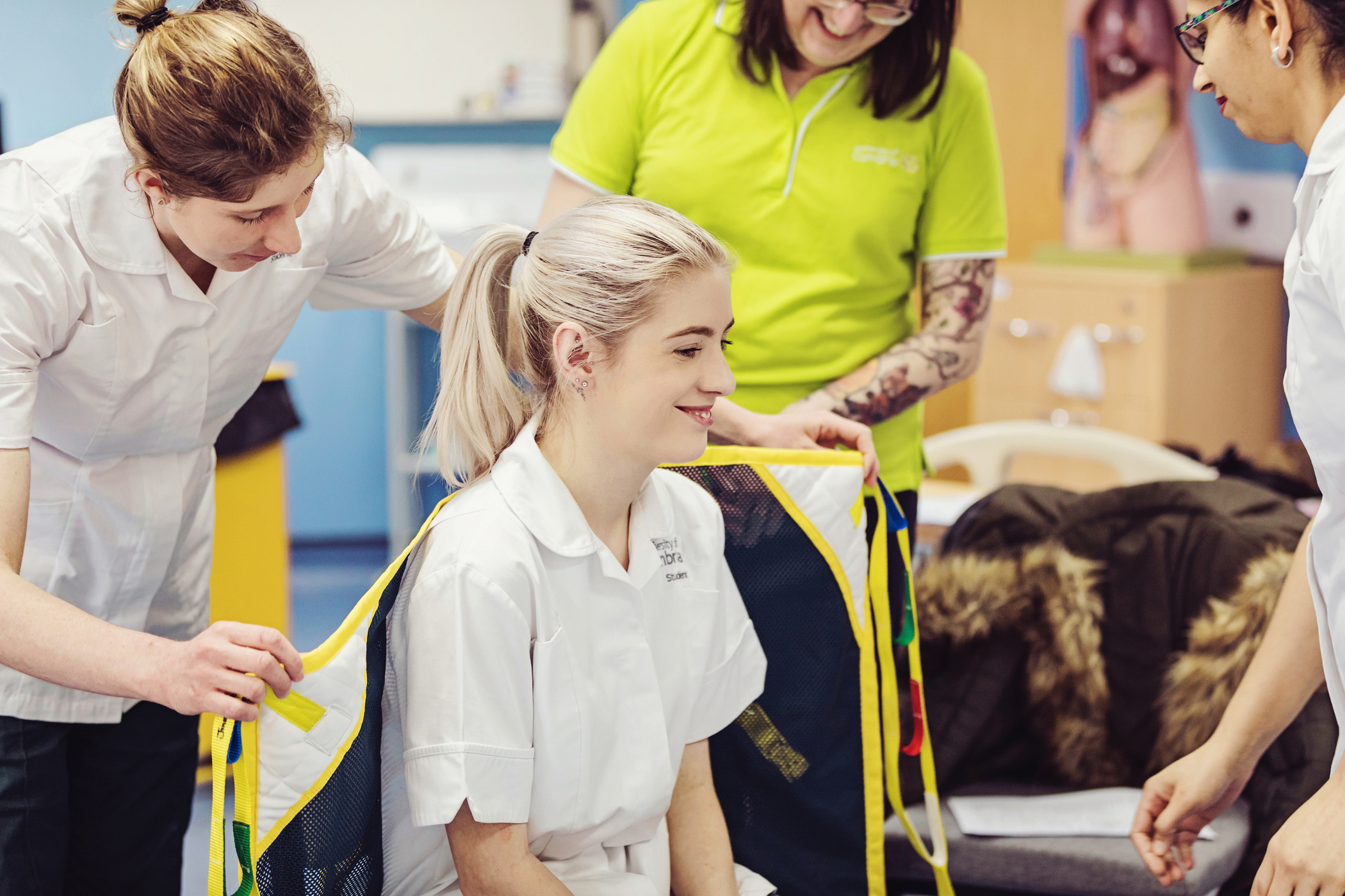 Occupational Therapy Students practising their skills Occupational Therapy Students practising their skills