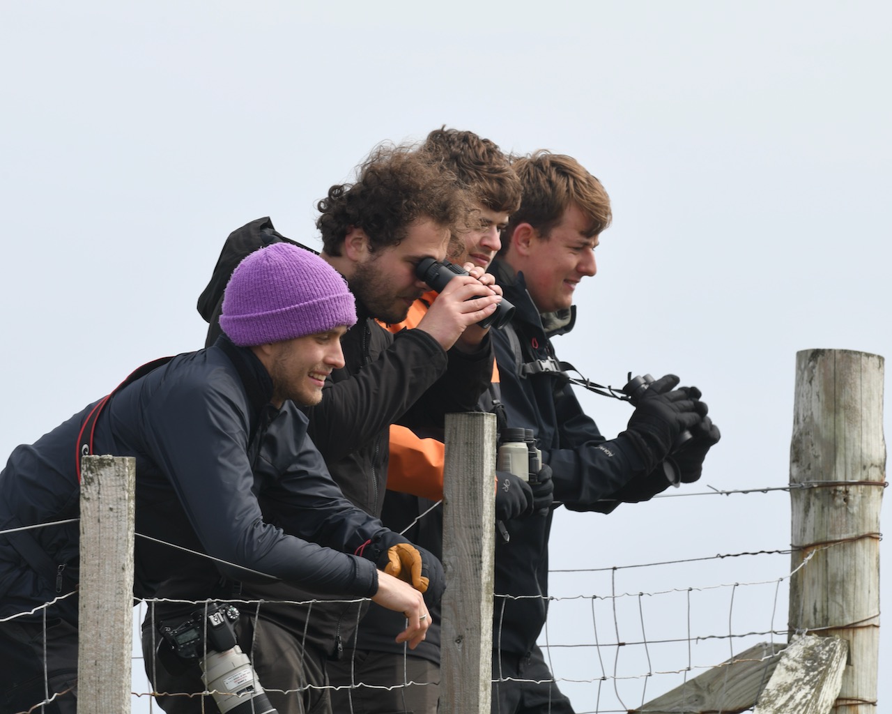 Students watching birds Students watching birds