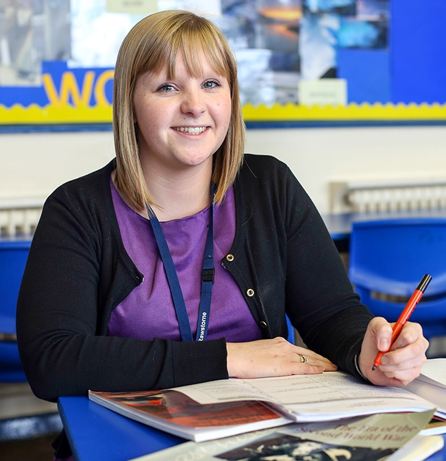 female teacher in class