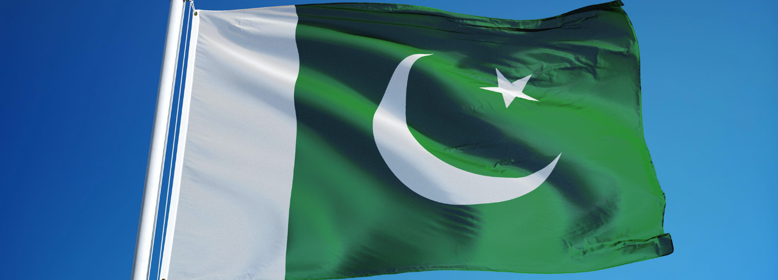 Pakistan flag on a pole.