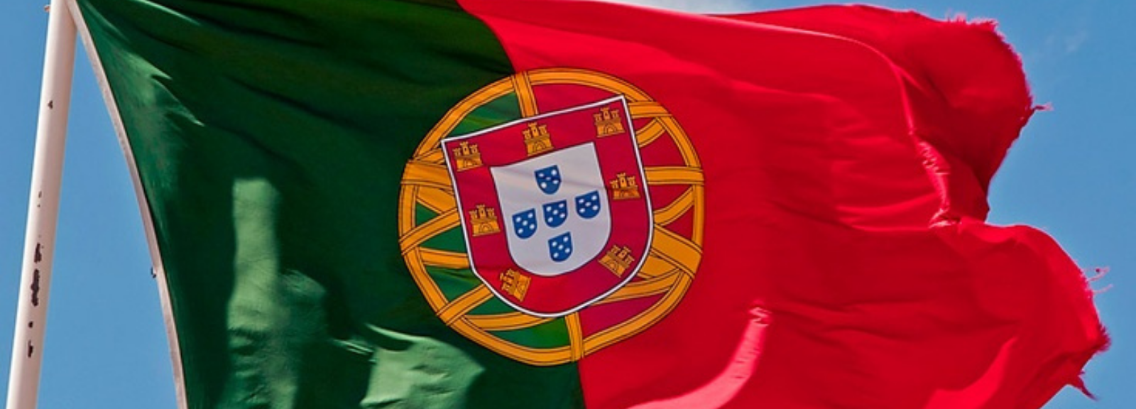 A flag of Portugal.