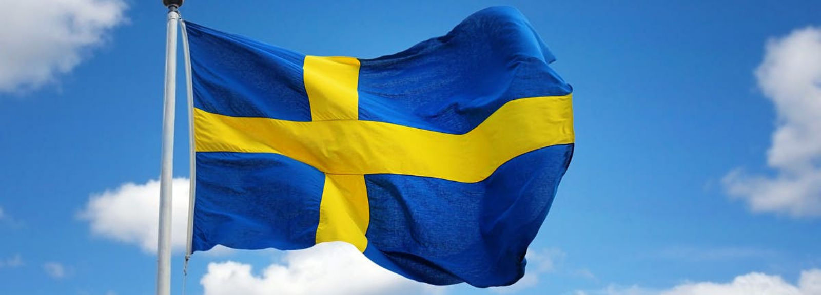 Swedish flag on a pole.